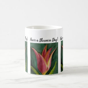 Red Orange Tulip Watercolor Flower Coffee Mug