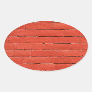 Red Orange Wall Oval Sticker