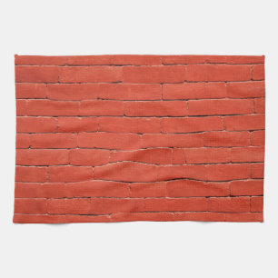 Red Orange Wall Tea Towel
