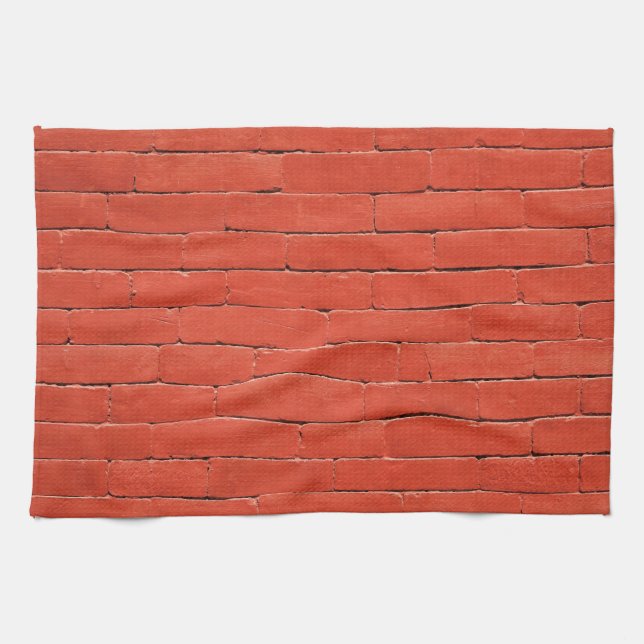 Red Orange Wall Tea Towel (Horizontal)