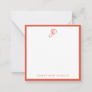 Red Orange White Handwritten Monogram Template