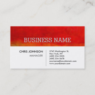 Red Orange White Stripe Contemporary Business Card