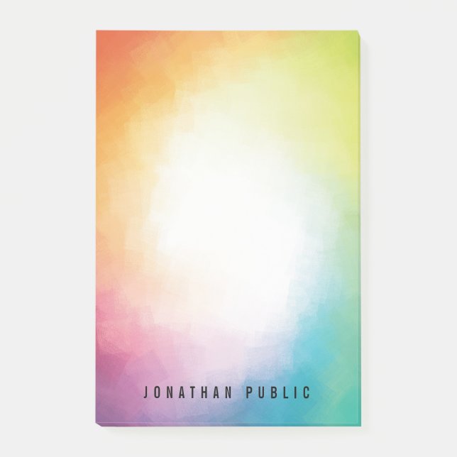 Red Orange Yellow Blue Purple Green Custom Modern Post-it Notes (Front)