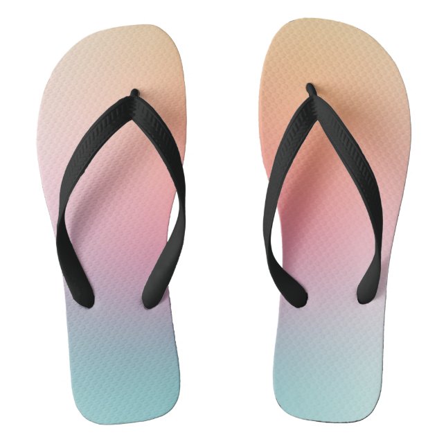 Red Orange Yellow Blue Purple Green Modern Rainbow Flip Flops (Footbed)