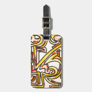 Red Orange Yellow Brushstrokes - Modern Art Luggage Tag