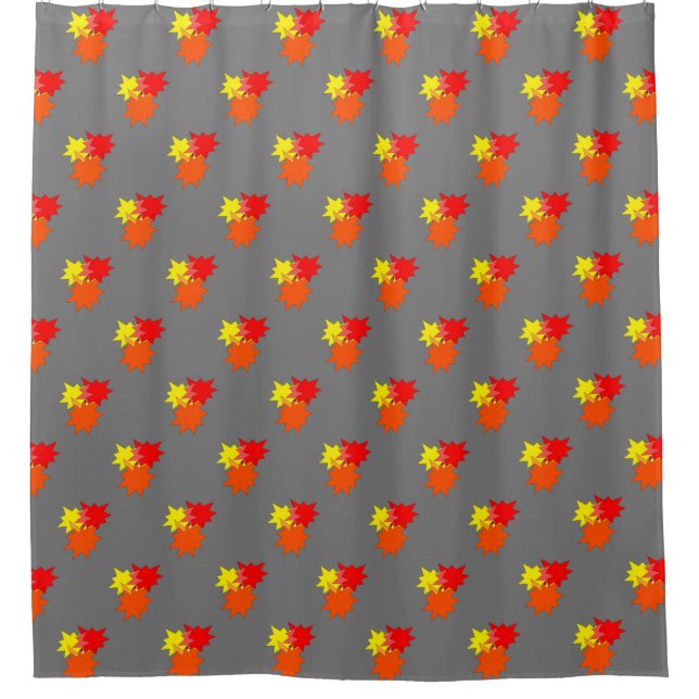 Red Orange Yellow burst  Shower Curtain (Front)