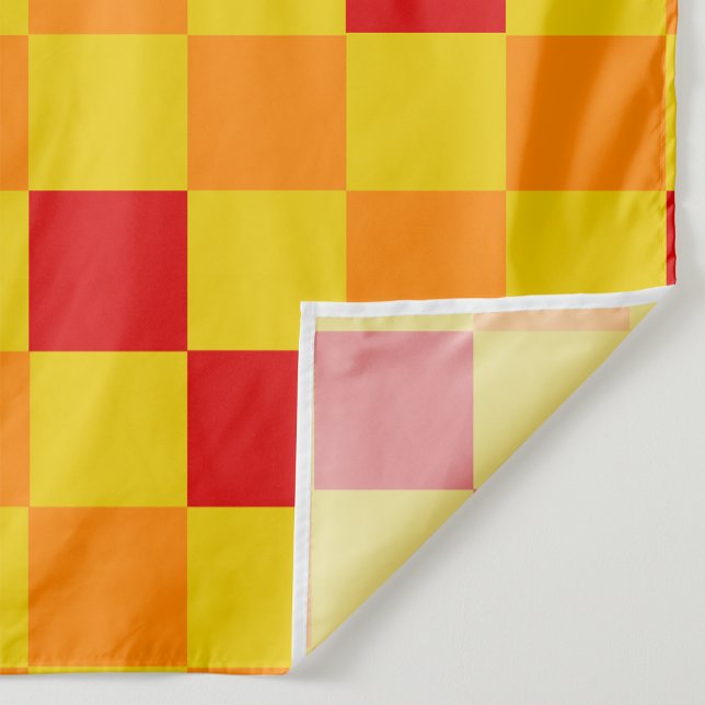 Red Orange Yellow Checkered Pattern Design  Fabric (Creator Uploaded)