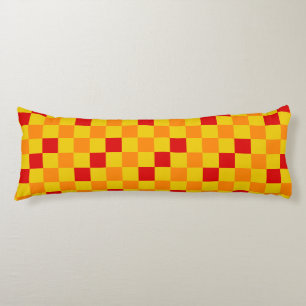 Red Orange Yellow Chequered Pattern Design Body Cushion