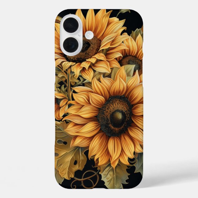 RED ORANGE YELLOW FALL SUNFLOWER FLOWERS Case-Mate iPhone CASE (Back)