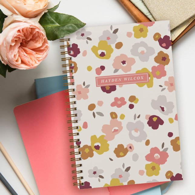 Red Orange Yellow Floral Spiral-Bound Notebook (Creator Uploaded)