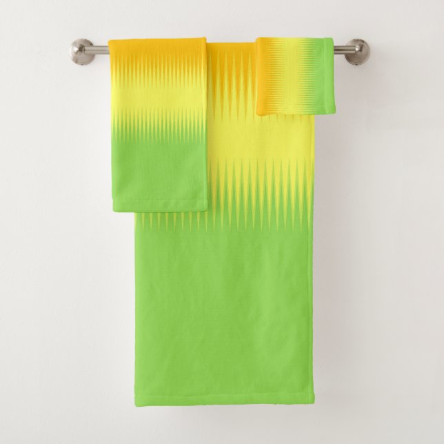 Red Orange Yellow Green Bath Towel Set (Insitu)