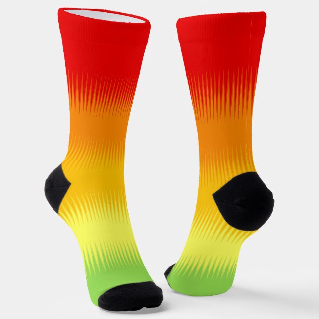 Red Orange Yellow Green Socks (Angled)