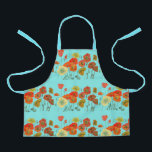 Red Orange Yellow Poppies Flower floral art Aqua A Apron<br><div class="desc">Poppy Watercolor Poppies Flower floral art Apron. This lovely floral apron,  would compliment any decor. Designed from one of my original flower paintings.</div>