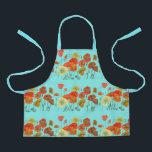 Red Orange Yellow Poppies Flower floral art Aqua A Apron<br><div class="desc">Poppy Watercolor Poppies Flower floral art Apron. This lovely floral apron,  would compliment any decor. Designed from one of my original flower paintings.</div>