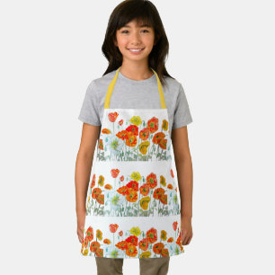 Red Orange Yellow Poppy Flowers Poppies Flower Apron