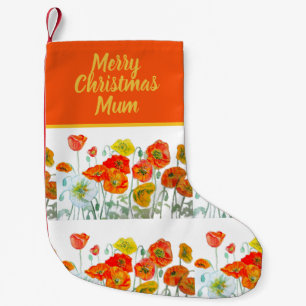Red Orange Yellow Poppy Flowers Poppies Flower Small Christmas Stocking