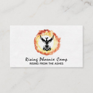 *~* RED ORANGE YELLOW Rings of Fire Black Phoenix Business Card