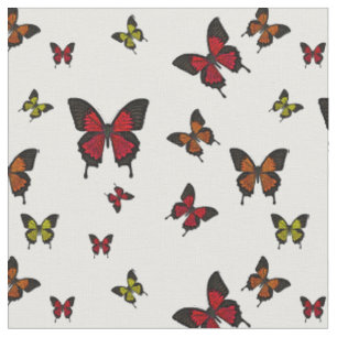 Red/orange/yellow, Swallow tail Butterflies Fabric