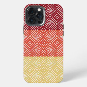 red orange yellow Tribal Diamonds African Pattern iPhone 13 Pro Max Case