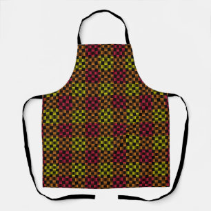 Red Orange Yellow Weave Pattern Apron