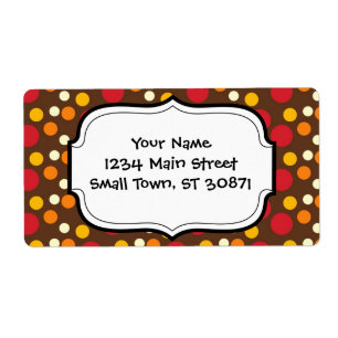 Red Orange Yellow White Brown Polka Dots Pattern