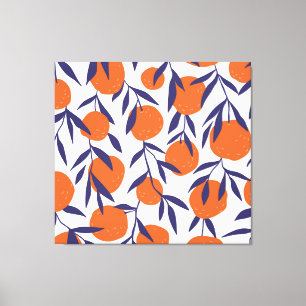 Red oranges tropical, seamless pattern. canvas print