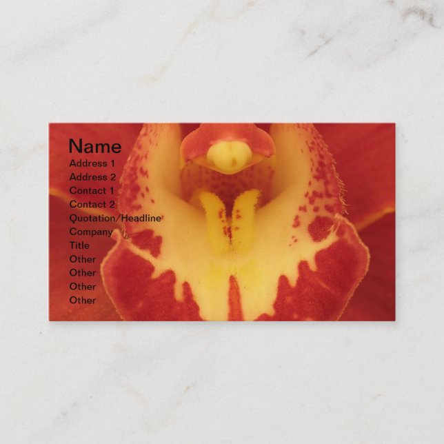 Red Orchid Business Card (Front)