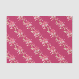 Red orchid flower watercolor art wrapping tissue paper