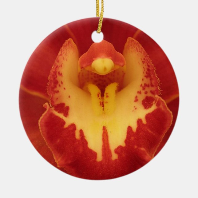 Red Orchid Ornament (Front)