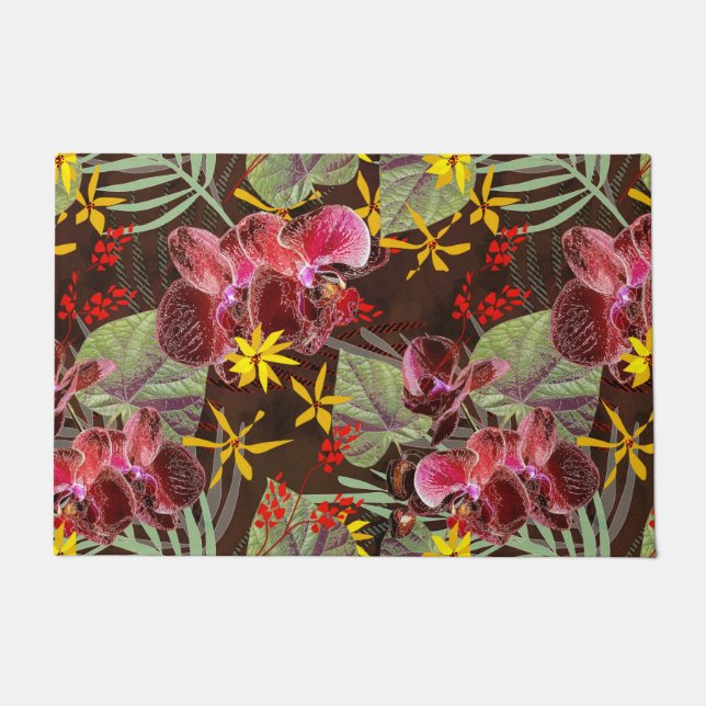 Red orchids.  doormat (Front)