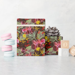 Red orchids. wrapping paper