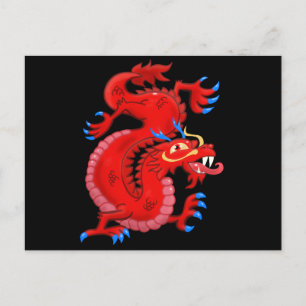 Red Oriental Dragon Postcard