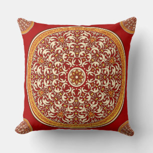 Red oriental floral pattern  cushion