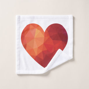 Red origami heart wash cloth