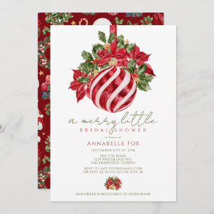 Red Ornament Christmas Holiday Bridal Shower Invitation