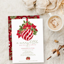 Red Ornament Christmas Holiday Bridal Shower