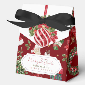 Red Ornament Merry & Bride Bridal Shower Favour Box