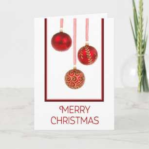 Red Ornament Merry Christmas Card