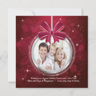 Red Ornament Photo Holiday Card