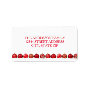 Red Ornaments - Address Label