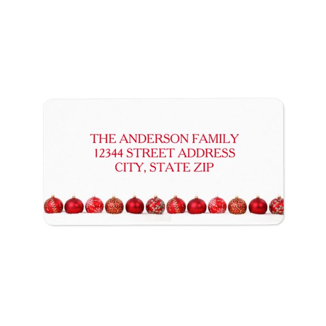 Red Ornaments - Address Label (Front)