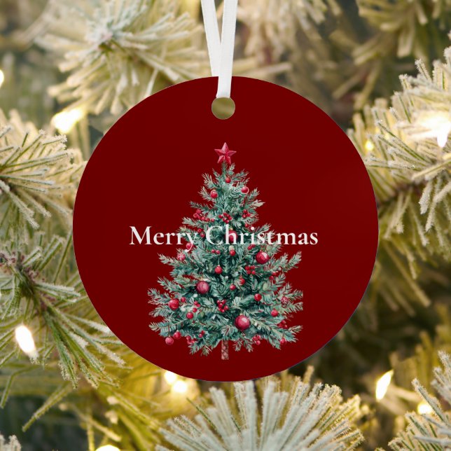 Red Ornaments and Star Christmas Tree (Insitu)