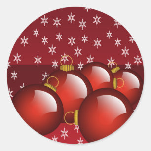 Red Ornaments Classic Round Sticker
