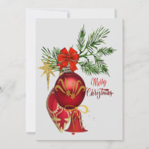 Red Ornaments Holiday Card