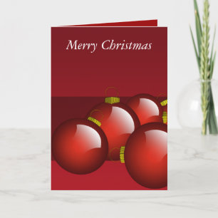 Red Ornaments Merry Christmas Card