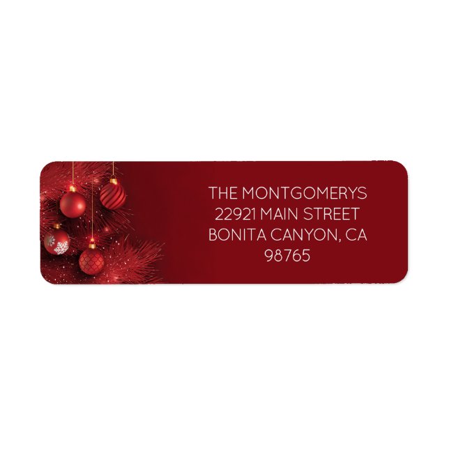 Red Ornaments Return Address (Front)