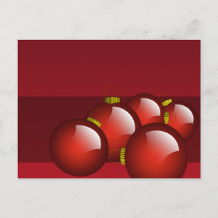 Red Ornaments Stationery Postcard