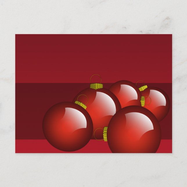 Red Ornaments Stationery Postcard (Front)