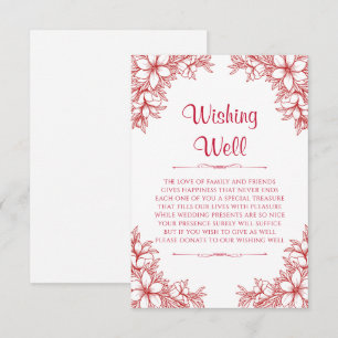 Red Ornate Wedding Wishing Well Enclosure Card