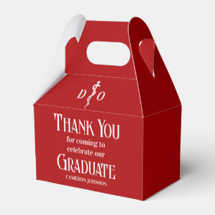 Red Osteopathic Medical School Graduate Party Favour Box